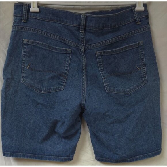 Lee Womens 14M Blue Medium Wash Relaxed Fit 5 Pocket Stretch Denim Shorts 34x10 - Picture 5 of 9